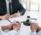 An attorney drafting divorce papers