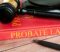 A book with the word "probate" on the binding
