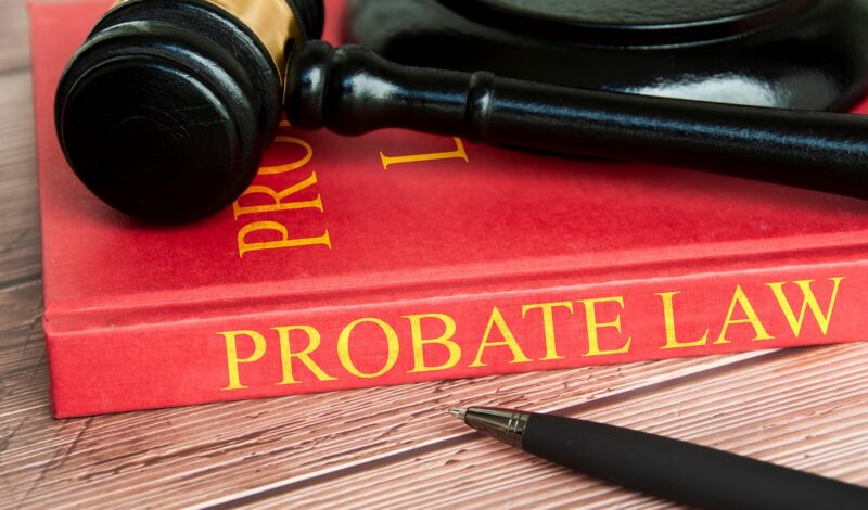 A book with the word "probate" on the binding