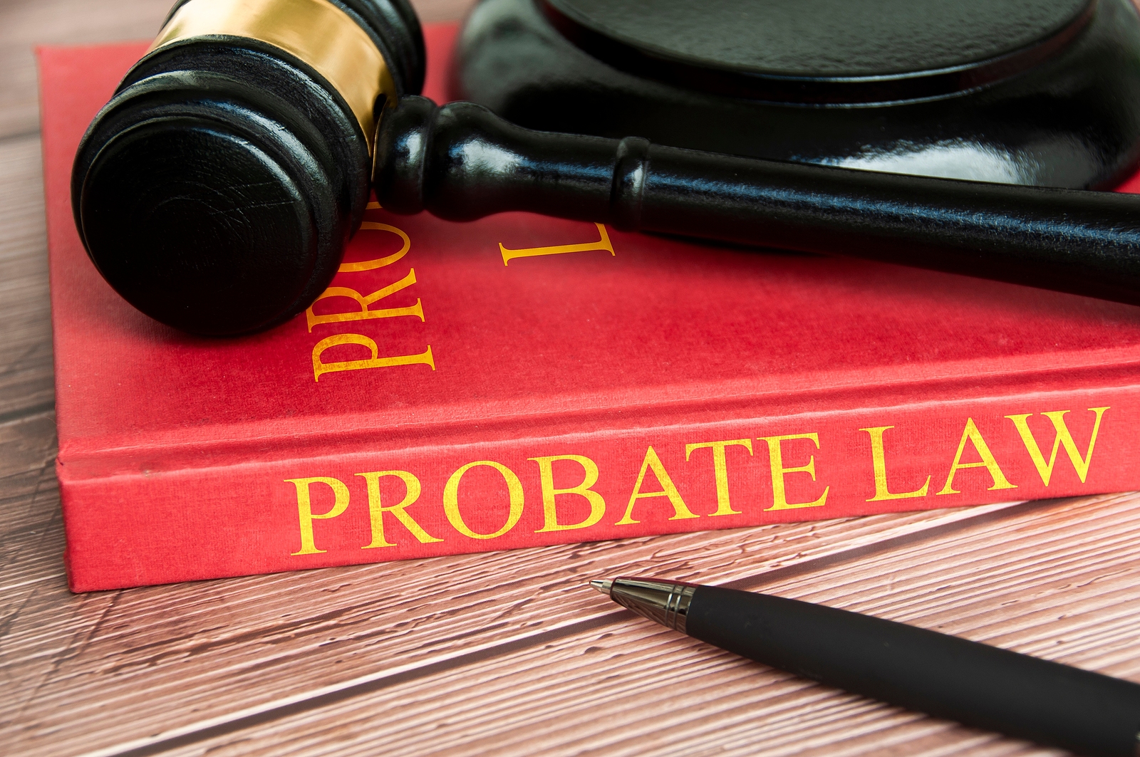 A book with the word "probate" on the binding