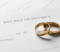 Wedding rings on a decree of divorce document