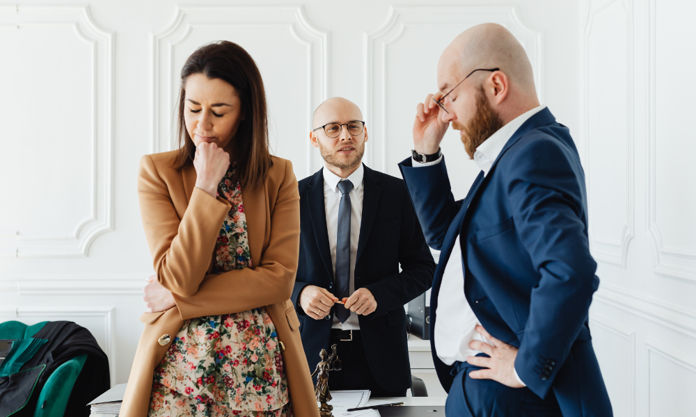 People engaging in a contentious divorce