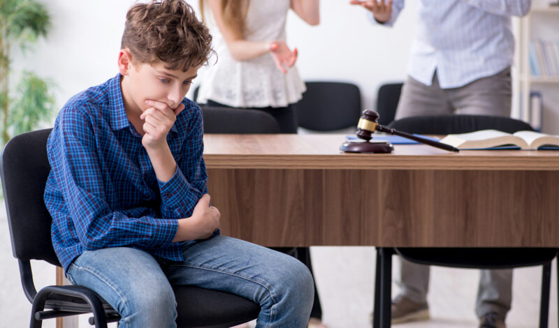Image of a divorcing couple arguing over custody